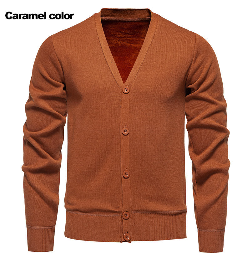 Herren Strickjacke Kuschelig V-Ausschnitt Knopfleiste