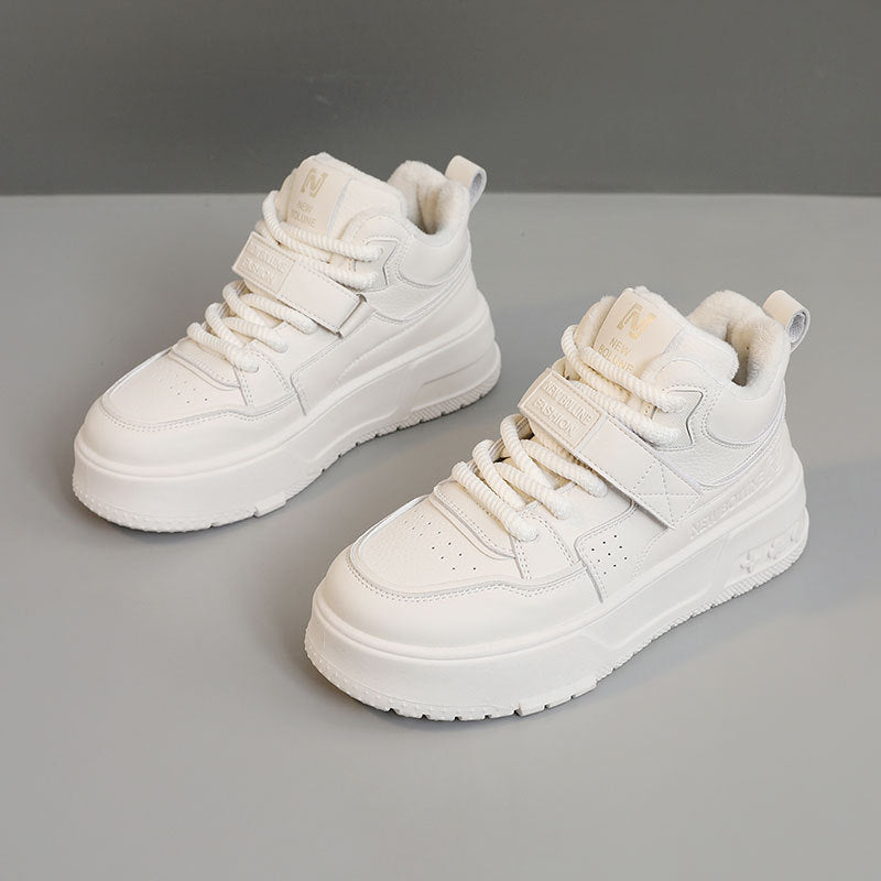 Damen Sneaker High-Top gefüttert mit Klettverschluss Schwarz