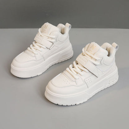 Damen Sneaker High-Top gefüttert mit Klettverschluss Schwarz