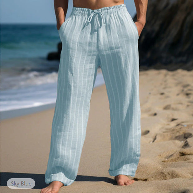 Herren Leinenhose Lässig Elastisch Bequem Mit Taschen - BerlinGlamour
