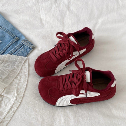 Damen Sneaker Sportlich Veloursleder Bequem Gepolstert