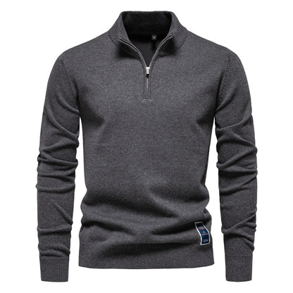 Herren Pullover Kurzarm Stehkragen Modern