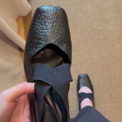 Damen Mokassins Elastisch Überkreuz Riemen Komfort Design