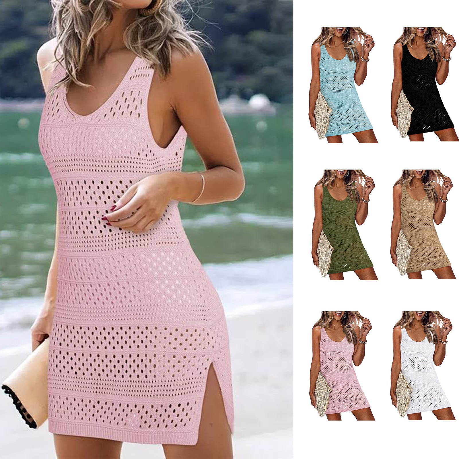 Damen Häkelkleid Sommerlich Leichtes Muster - BerlinGlamour