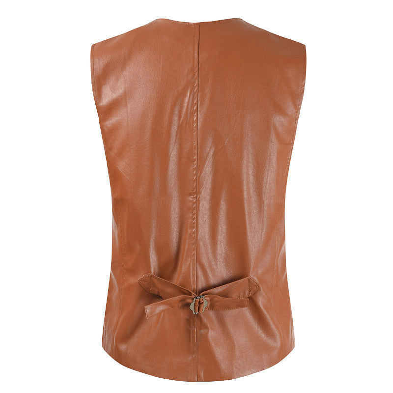 Lederweste Herren Ärmellos Elegant Lederschutz