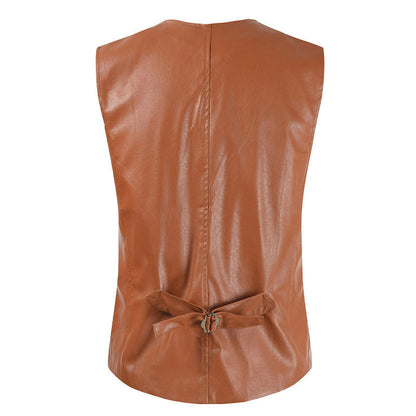 Lederweste Herren Ärmellos Elegant Lederschutz