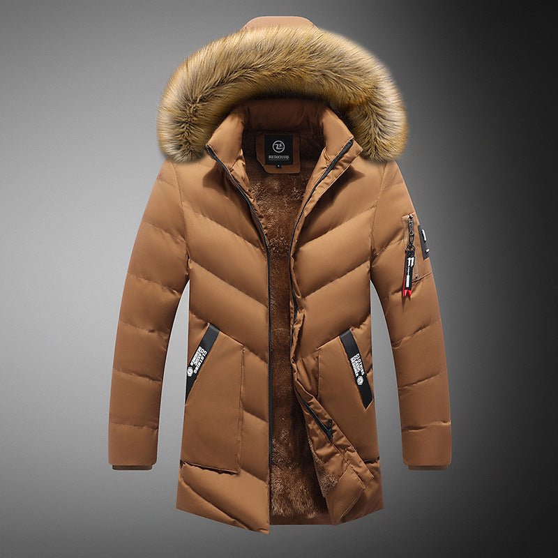 Herren Winterjacke Steppjacke Abnehmbarer Fellkragen Praktisch
