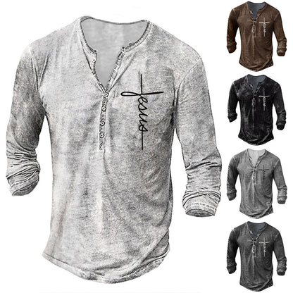 Herren Langarm Shirt mit Grafikdruck Modern Berlin Style - BerlinGlamour