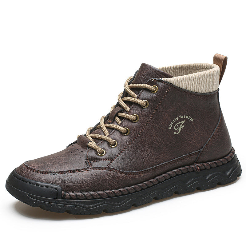 Damen Lederstiefeletten Sportlich Heidi Stil