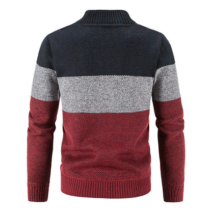 Herren Strickjacke Modern Karo Innenausstattung Zipper