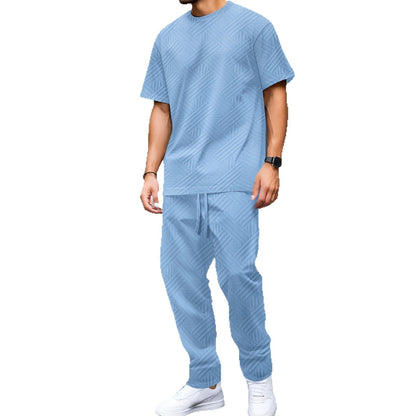 Herren Sportset Atmungsaktiv Freizeit Outfit Schwarz