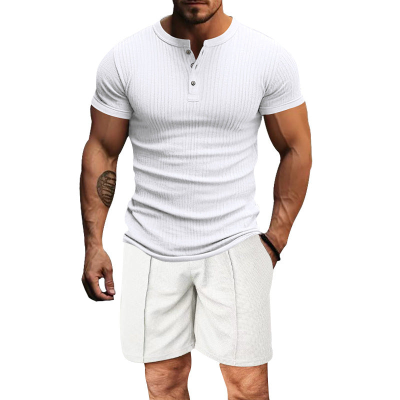 Herren Henley-Shirt Atmungsaktiv Kurzarm Berlin Style