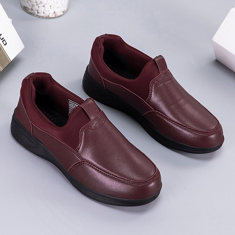 Damen Slip-On Sneaker Bequem Leder Schwarz