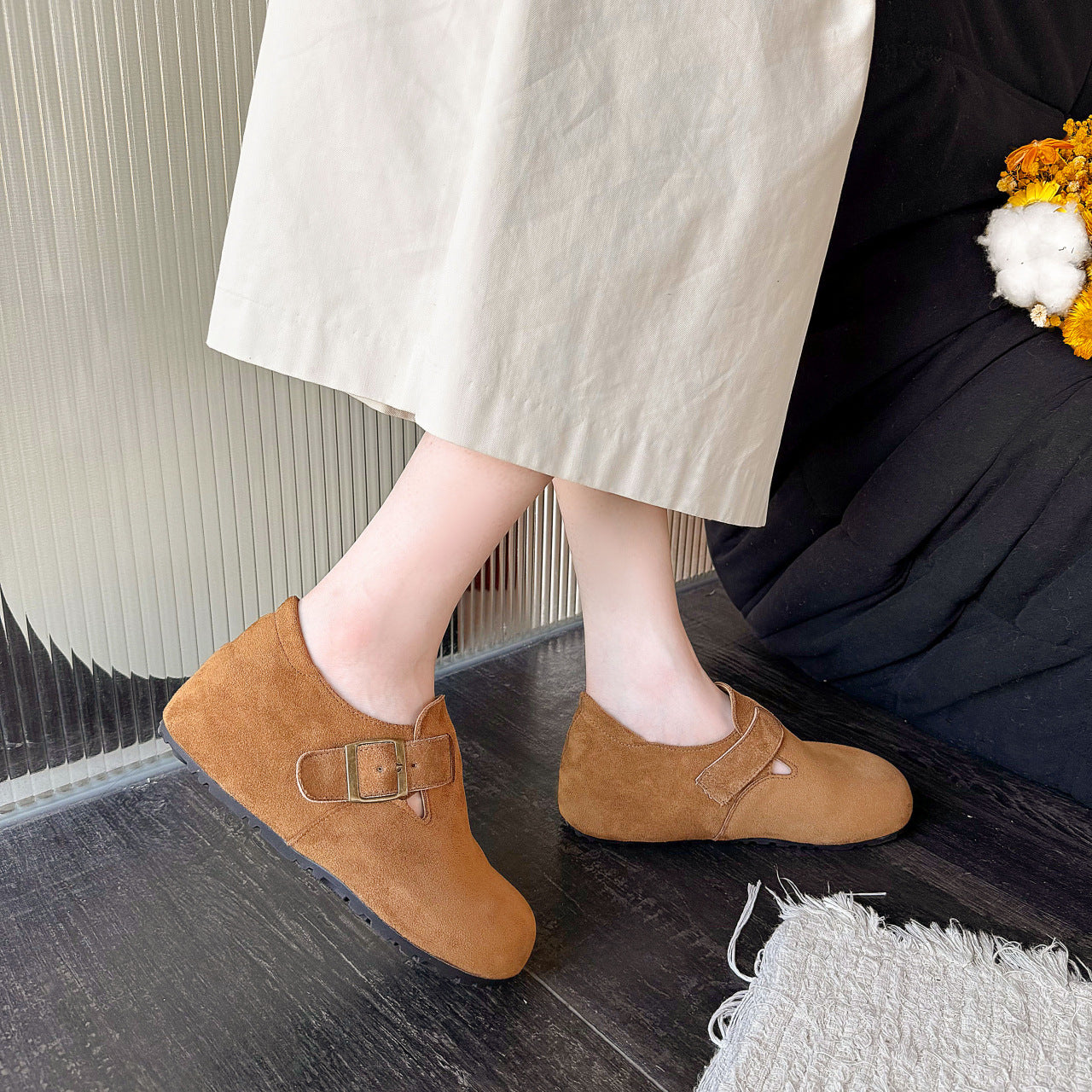 Damen Schuhe Molletten Bequem Verstellbar Modisch