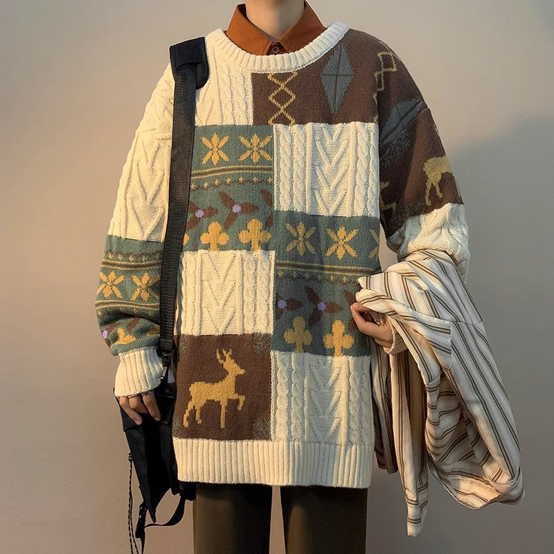 Grobstrickpullover Damen Gemustert Trendig Modern - BerlinGlamour