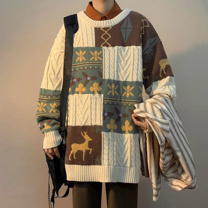 Grobstrickpullover Damen Gemustert Trendig Modern - BerlinGlamour