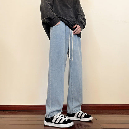 Herren Cargo-Jeans Weite Bein Elastischer Bund Viel Taschen