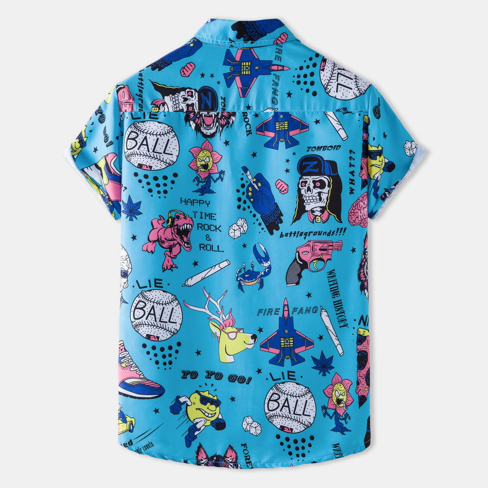 Männer Kurzarmhemd mit Trend-Druck Berlin Style