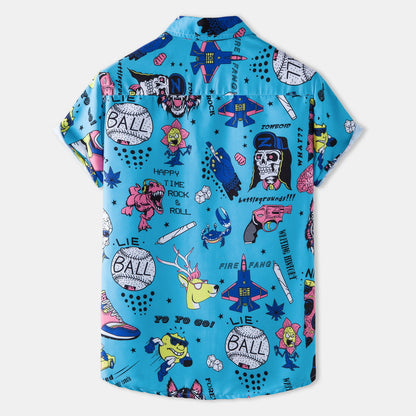 Männer Kurzarmhemd mit Trend-Druck Berlin Style