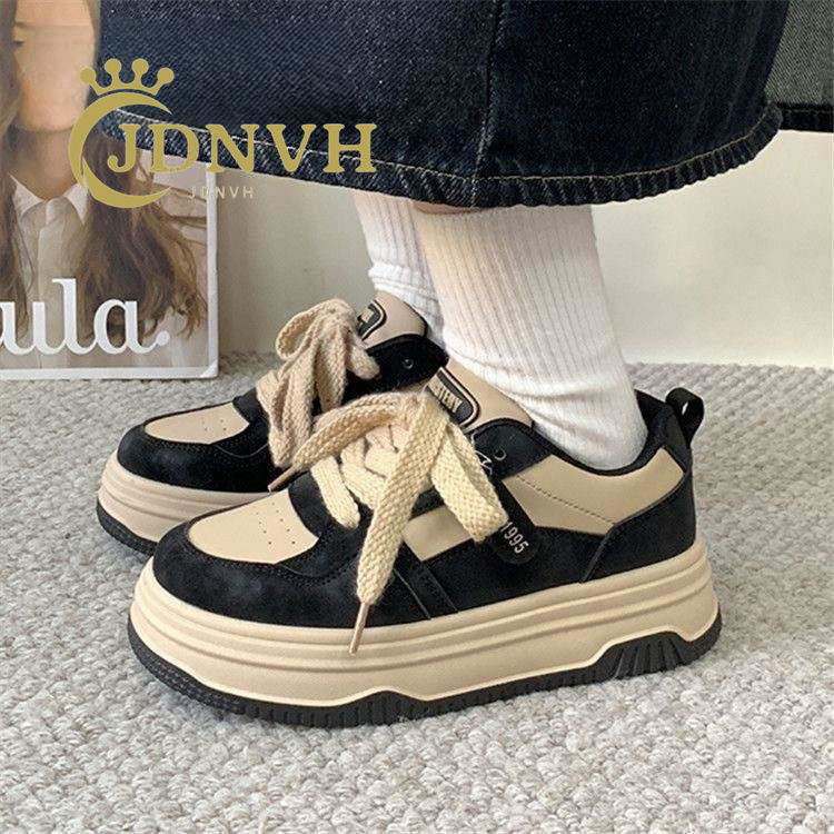 Damen Sneaker Plateau Schuhe Modisch Einzigartig Schnüren