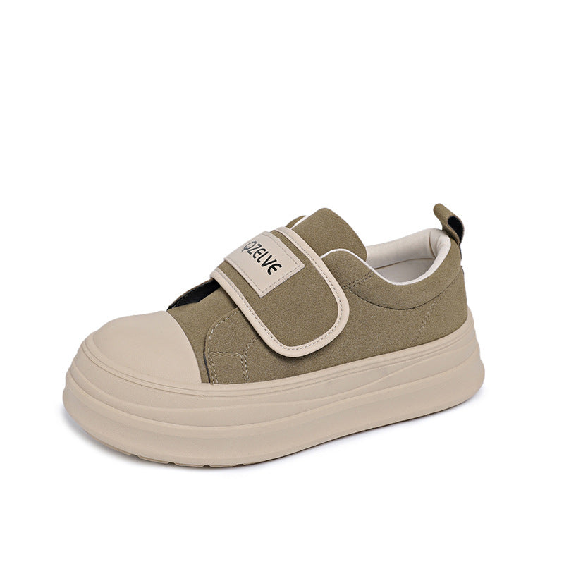 Damen Sneaker Slip-On bequem Klettverschluss Weich