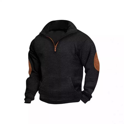 Herren Überwurf Stehkragen mit Taschen Modern Schwarz
