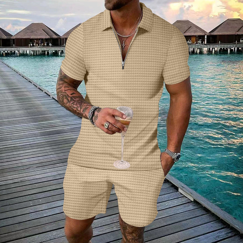 Herren Jumpsuit Kurzarm Modern Reißverschluss Designer
