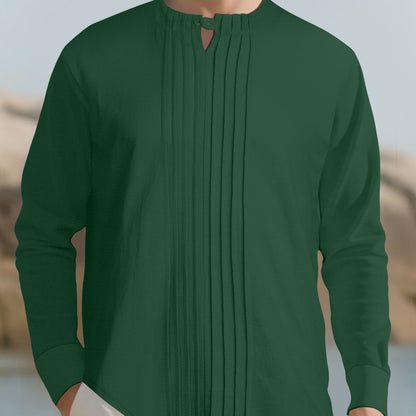 Herren Langarmhemd Elegant Strukturiert Modern