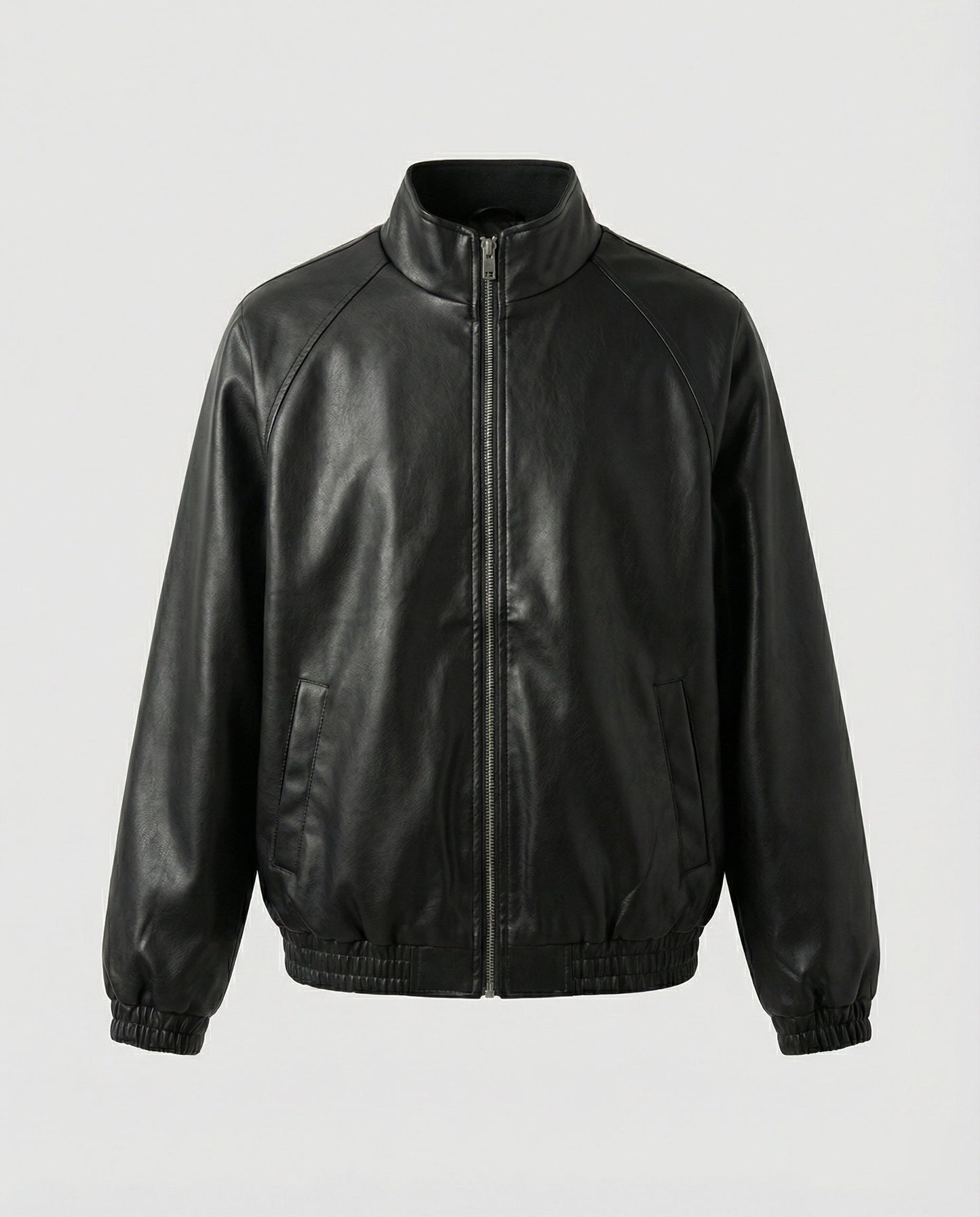 Vegan Lederblouson Damen Slim Fit Glänzend