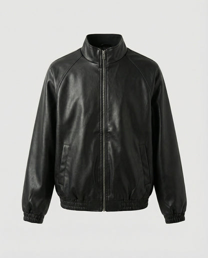 Vegan Lederblouson Damen Slim Fit Glänzend