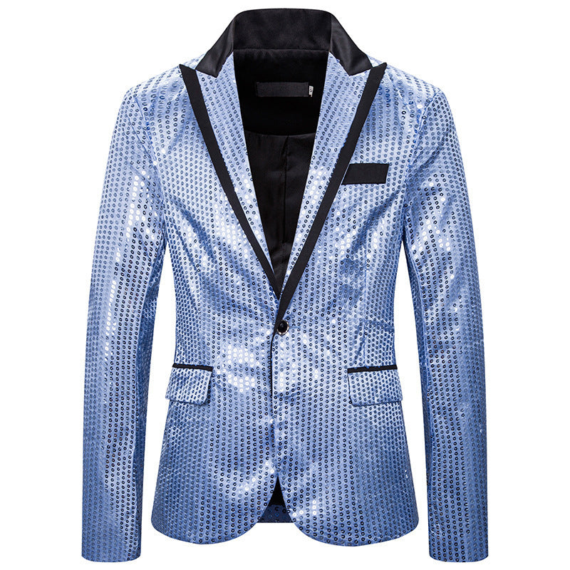 Herren Blazer Elegant Pailletten Modern Schnitt