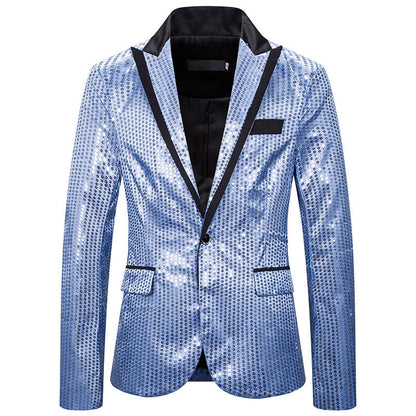 Herren Blazer Elegant Pailletten Modern Schnitt