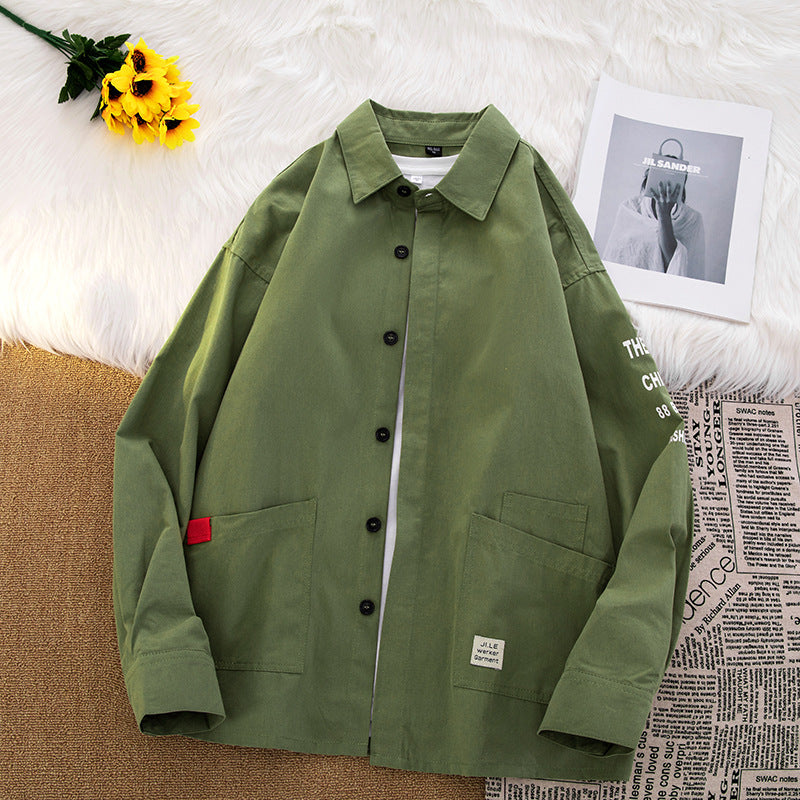 Herren Hemdjacke Lässig Modern mit Taschen