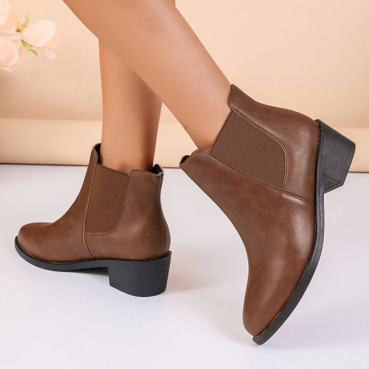 Vegane Chelsea Stiefeletten Damen Elastisch Schwarz