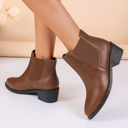 Vegane Chelsea Stiefeletten Damen Elastisch Schwarz