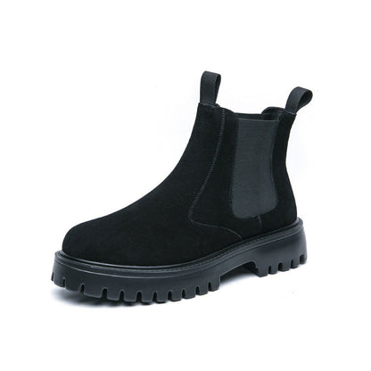 Damen Chelsea Stiefel Rutschfest Elastisch Schuhe Schwarz