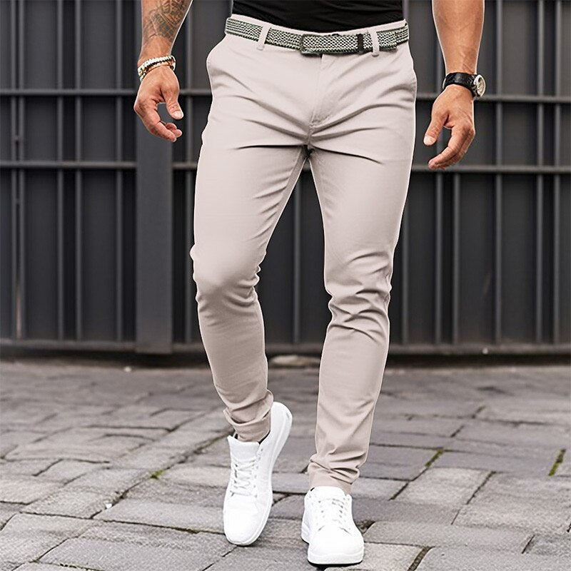Herren Slim Fit Hose Elastisch Mit Taschen - BerlinGlamour