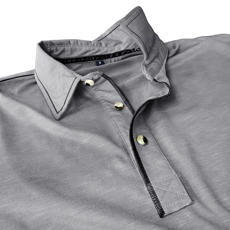 Herren Polo Langarm Modern Farben Kontrast