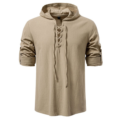 Herren Kapuzenpullover Modern Schnürdesign Streetwear