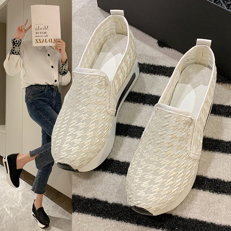 Damen Sneaker Hochabsatz Slip-On Schuhe Frauen