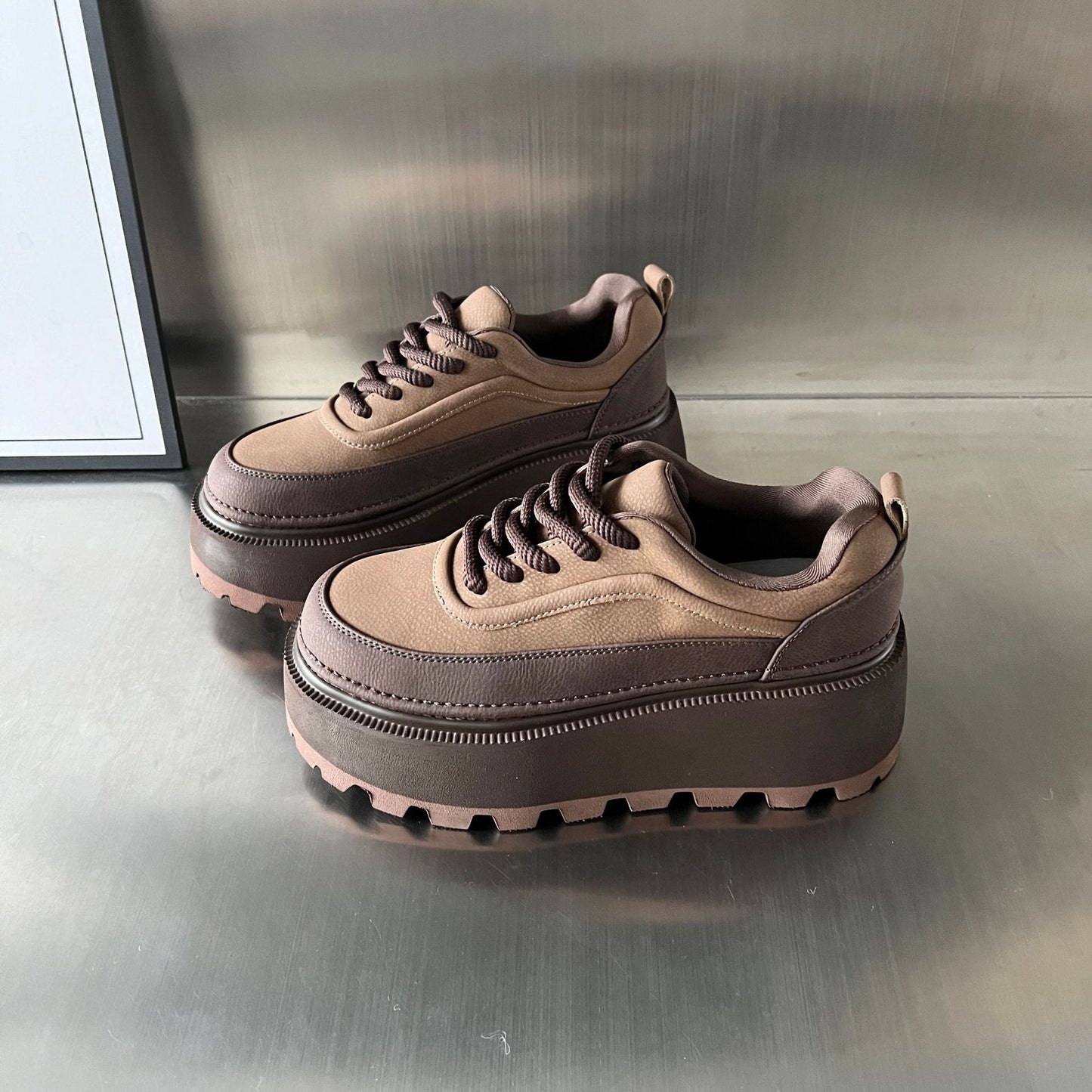 Damen Chunky Sneaker Plateau Rutschfest Komfort Schuhe