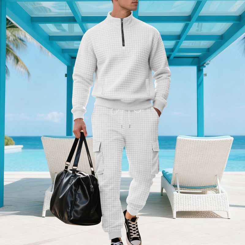 Herren Sportjacke Stehkragen Cargotaschen Modern