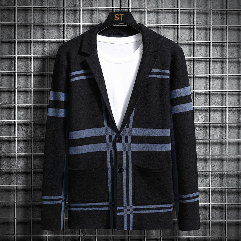 Herren Strickjacke Karo Modern Trendig Männer
