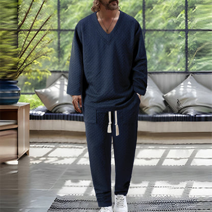 Herren Freizeitanzug V-Ausschnitt Modern Casual