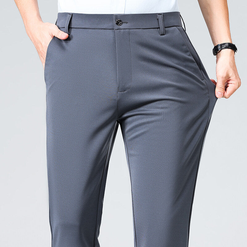 Herren Businesshosen Elegant Slim Fit Schwarz