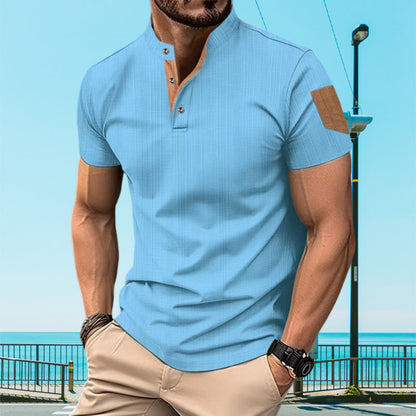 Herren Poloshirt Kurzarm Elegant mit Knöpfen