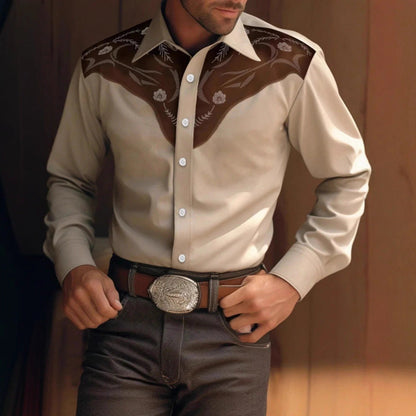 Herren Westernhemd mit Stickerei Modern Urban Style