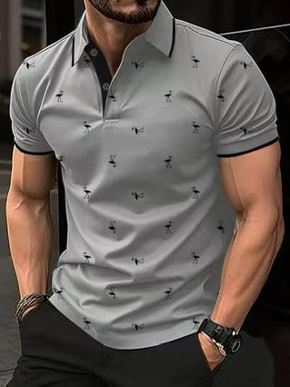 Herren Poloshirt Stilvoll Hochwertig Mustered