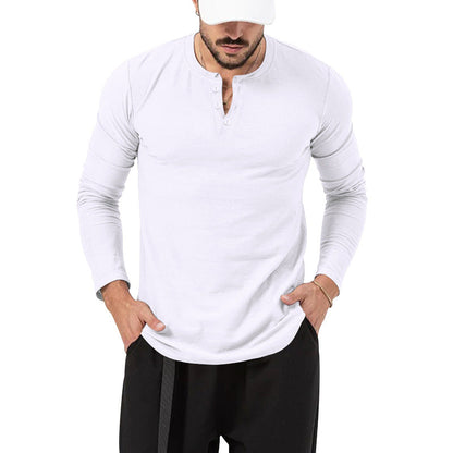 Herren Langarm-Shirt Baumwolle Modern Knöpfe