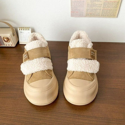 Damen Sneaker Komfortabel Weich Fleece Innenfutter
